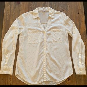 Cream Polka dot Express Slim Fit Portofino Size M